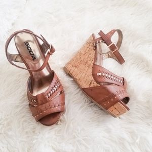 Brown women wedges